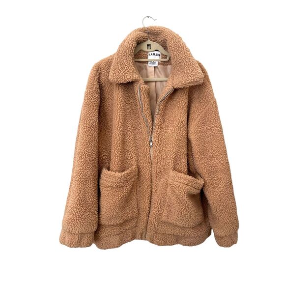 I.AM.GIA Pixie Teddy Oversized Coat Tan Medium - Picture 2 of 5